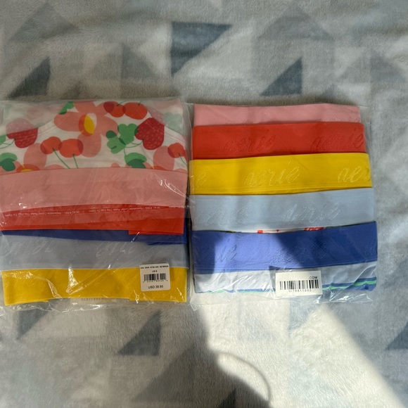 aerie 5-Pack Bikini Panties - Coral, Yellow, Blue, Pink, White - Picture 4 of 5